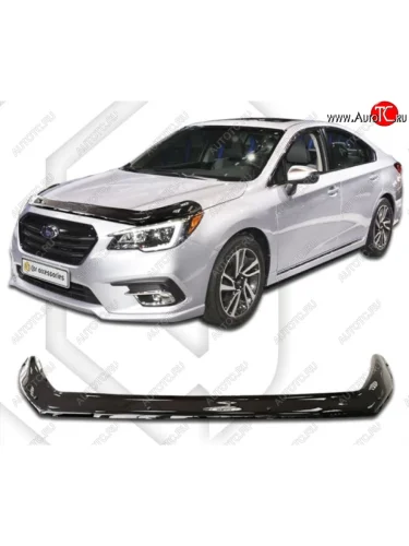 Дефлектор капота CA-Plastiс exclusive (Classic черный) Subaru Legacy BN/B15 рестайлинг седан (2017-2025)