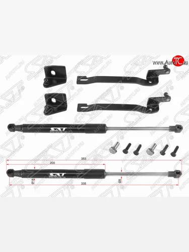 Упор капота SAT (газовый, 2 шт.) Hyundai Solaris RBr седан рестайлинг (2014-2017)