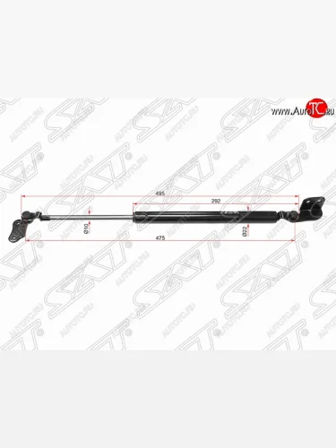 Левый упор капота SAT (газовый) Hyundai Terracan HP дорестайлинг (2001-2004)