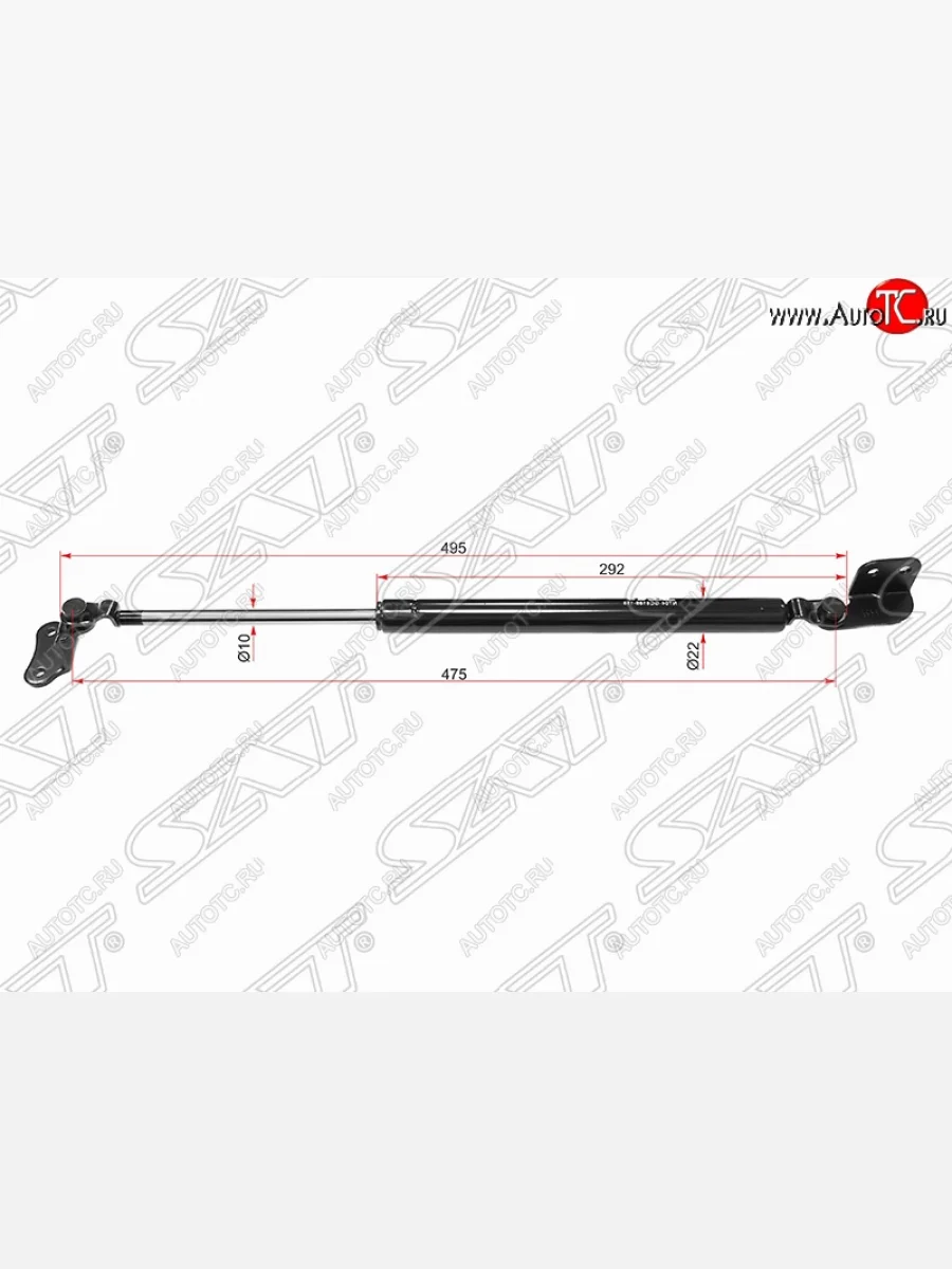 Левый упор капота SAT (газовый) Hyundai Terracan HP дорестайлинг (2001-2004)  в Керчи Республика Крым