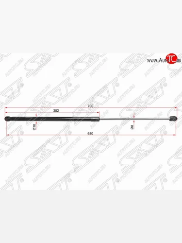 Упор капота SAT (газовый) KIA Optima 3 TF дорестайлинг седан (2010-2013)