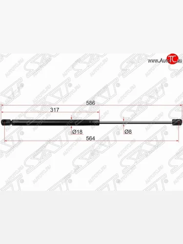 Упор капота SAT (газовый) KIA Sorento BL дорестайлинг (2002-2006)