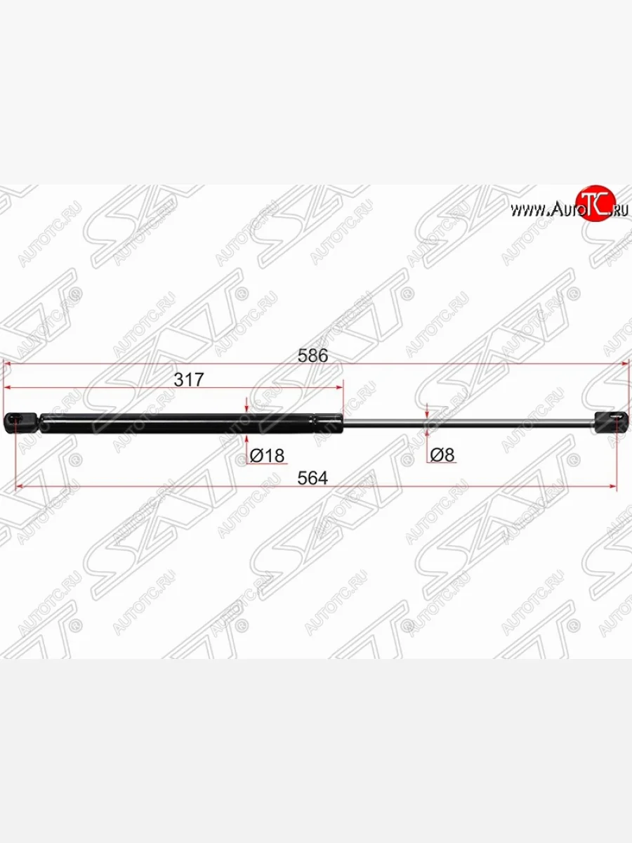 Упор капота SAT (газовый) KIA Sorento BL рестайлинг (2006-2010)  в Керчи Республика Крым