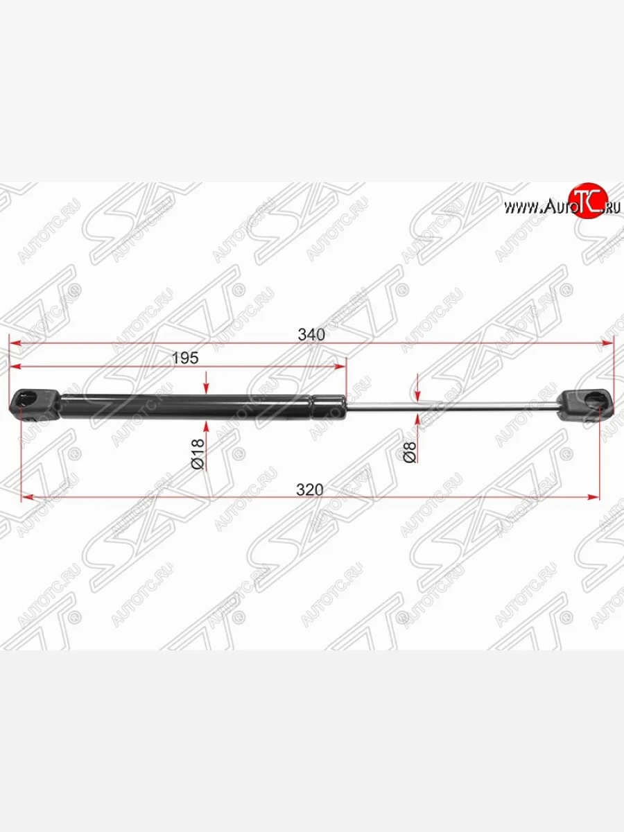 Упор крышки багажника VIGO SAT (газовый) Toyota Hilux AN10,AN20 дорестайлинг (2004-2008)  в Самаре Самарской области