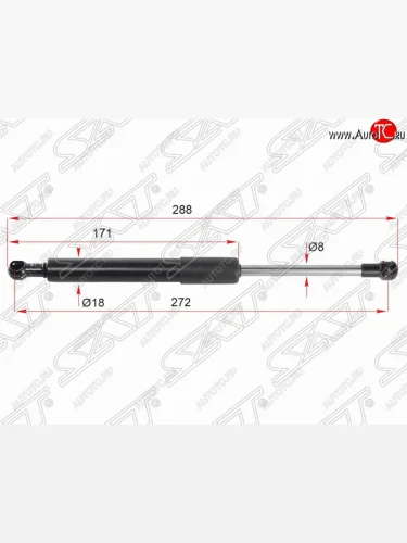 Упор крышки багажника SAT (газовый) Volvo S60 RS,RH седан дорестайлинг (2000-2004)