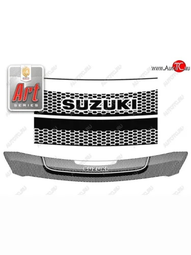 Дефлектор капота CA-Plastiс (Серия Art черная) Suzuki Swift ZC72S дорестайлинг, хэтчбэк 5 дв. (2010-2013)