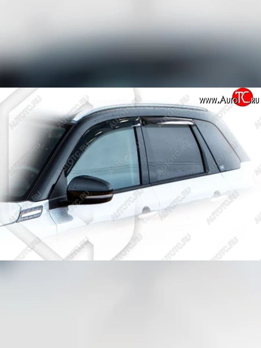 Дефлектора окон CA-Plastic Suzuki Vitara LY дорестайлинг (2015-2019) (Classic полупрозрачный, Без хром.молдинга)  в Воронеже Воронежской области