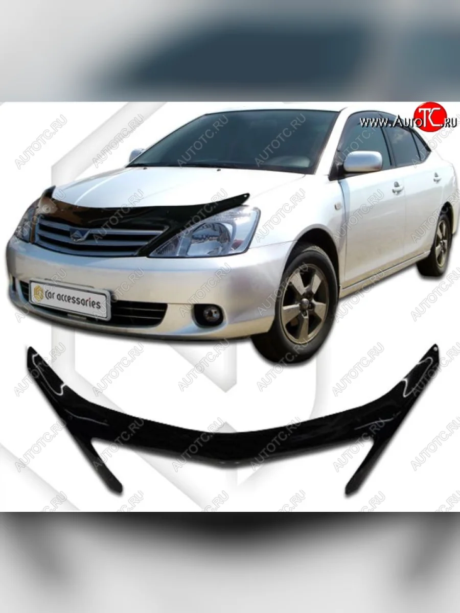 Дефлектор капота CA-Plastiс Toyota Allion T240 седан дорестайлинг (2001-2004) (Classic черный, Без надписи)  в Самаре Самарской области