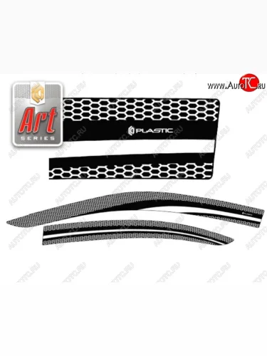 Дефлектора окон CA-Plastic (Серия Art черная) Toyota Allion T240 седан рестайлинг (2004-2007)