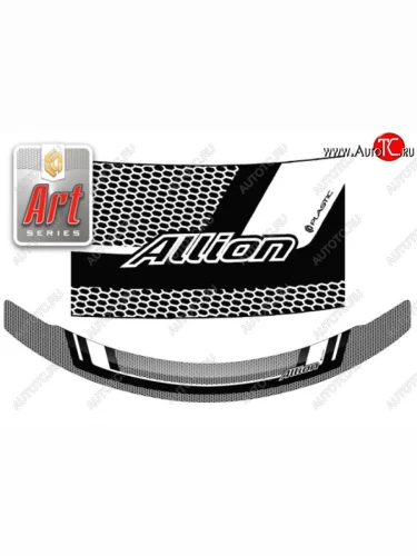 Дефлектор капота CA-Plastiс (Серия Art белая) Toyota Allion T260 седан дорестайлинг (2007-2010)