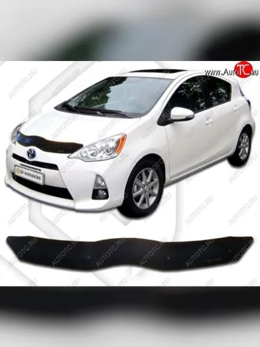 Дефлектор капота CA-Plastiс (Classic черный) Toyota Aqua P10 дорестайлинг (2011-2014)