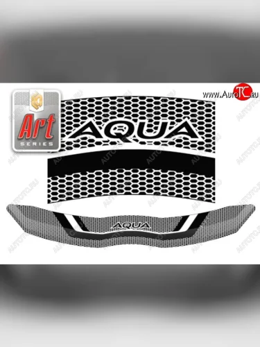 Дефлектор капота CA-Plastiс (Серия Art графит) Toyota Aqua P10 дорестайлинг (2011-2014)