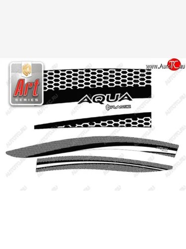 Дефлектора окон CA-Plastic (Серия Art белая) Toyota Aqua P10 дорестайлинг (2011-2014)