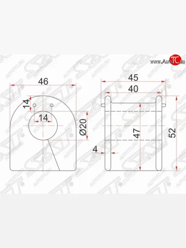 Резиновая втулка заднего стабилизатора (D=20) SAT Toyota Chaser 6 X100 рестайлинг (1996-2001)