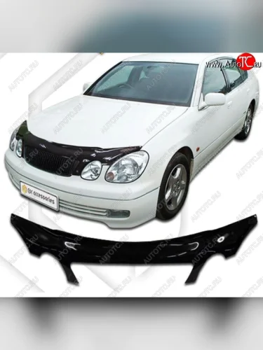 Дефлектор капота CA-Plastiс exclusive (Classic черный) Toyota Aristo S160 дорестайлинг (1997-2001)