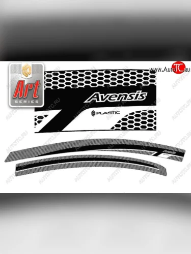 Дефлектора окон CA-Plastic (Серия Art белая) Toyota Avensis T270 седан дорестайлинг (2008-2011)