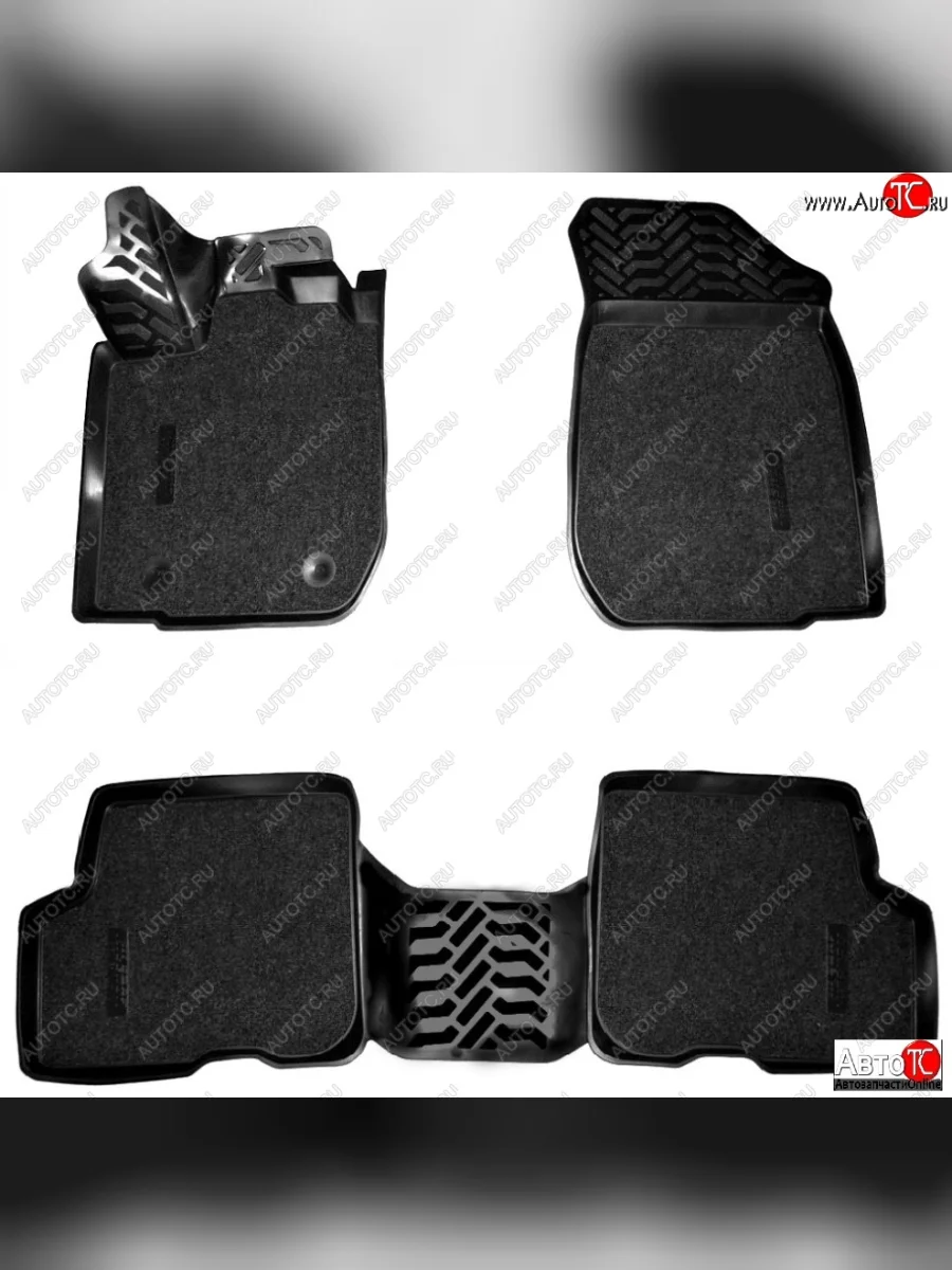 Коврики салона Aileron (3D, SOFT) Renault Logan 2 дорестайлинг (2014-2018)  с доставкой в г. Керчь