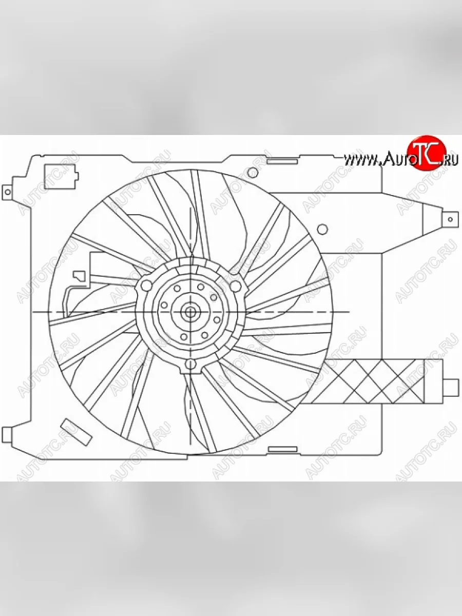 Вентилятор радиатора в сборе SAT Renault Megane седан  дорестайлинг (2002-2006)  с доставкой в г. Керчь
