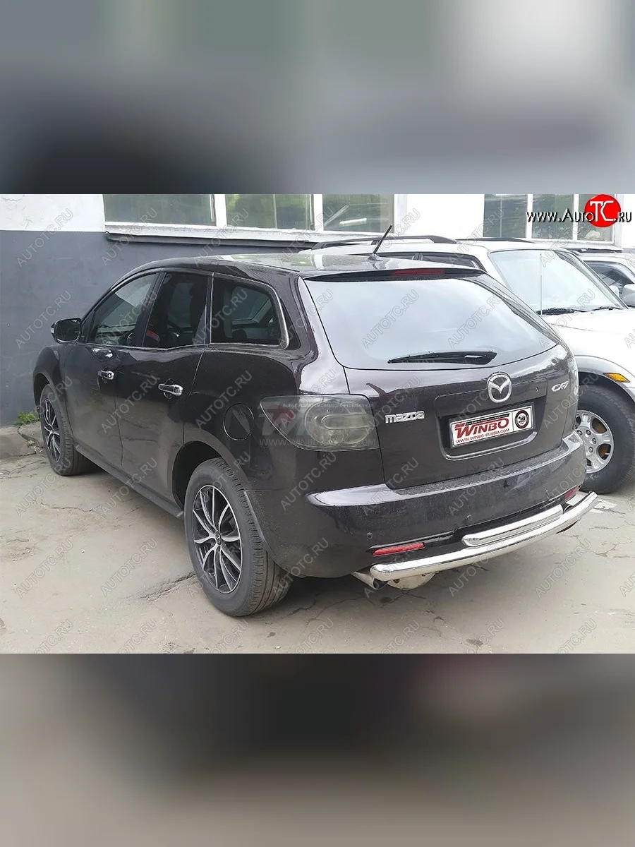 Защита заднего бампера WINBO (двойная труба, нержавейка) Mazda CX-7 ER рестайлинг (2010-2012)  с доставкой в г. Керчь