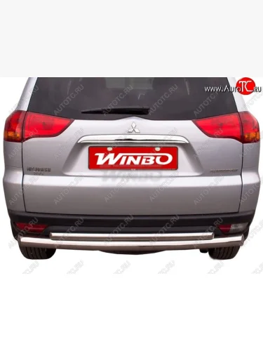 Защита заднего бампера WINBO (Ø76 и 42 мм, нержавейка) Mitsubishi Pajero Sport  PB (2008-2013) дорестайлинг