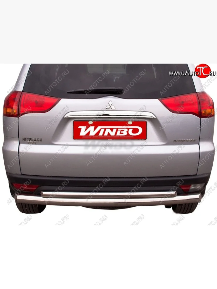 Защита заднего бампера WINBO (Ø76 и 42 мм, нержавейка)  Mitsubishi Pajero Sport (2008-2013) PB  в Воронеже Воронежской области