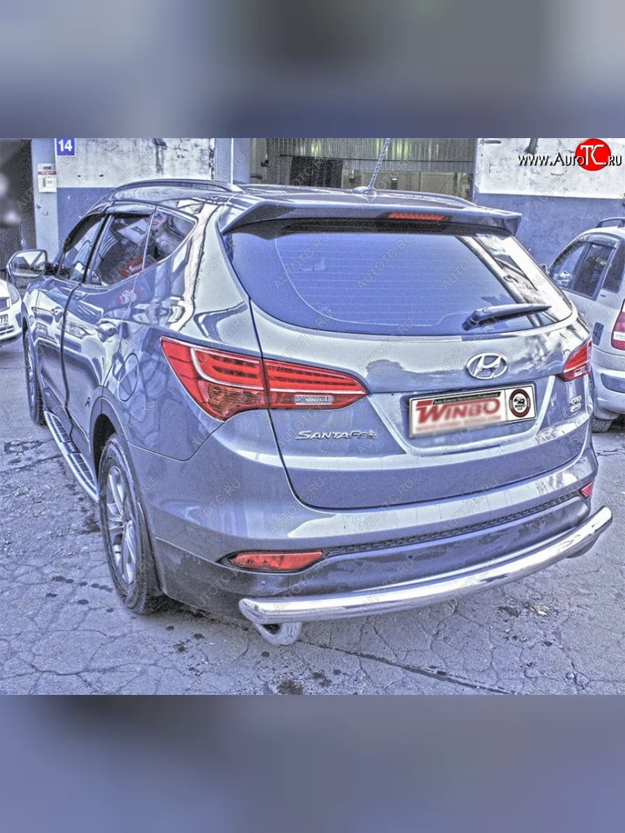Защита заднего бампера WINBO (Ø60 мм, нержавейка)  Hyundai Santa Fe (2012-2016) DM  с доставкой в г. Керчь
