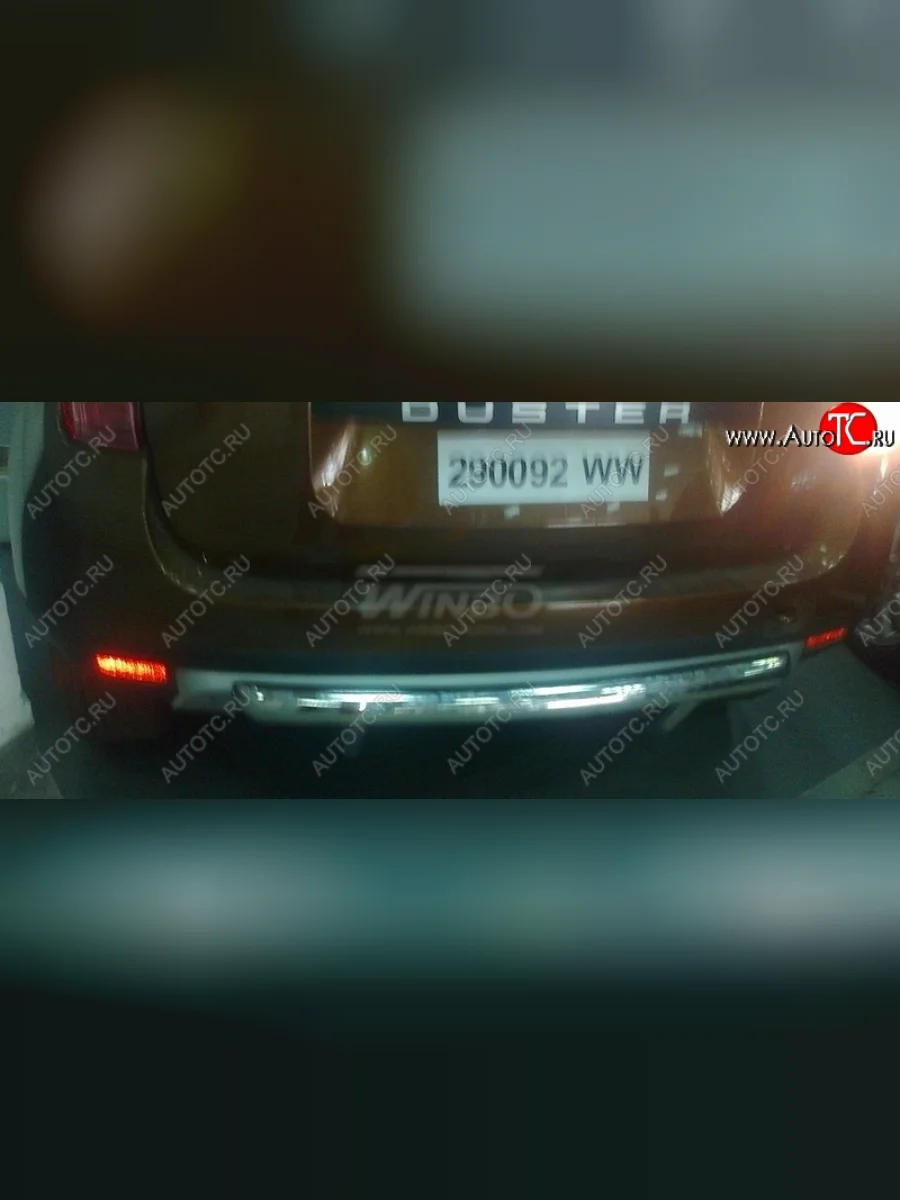 Защита заднего бампера WINBO (Ø63 мм, нержавейка) Renault Duster HS дорестайлинг (2010-2015) (Комплектация 4х4)  в Перми Пермском крае