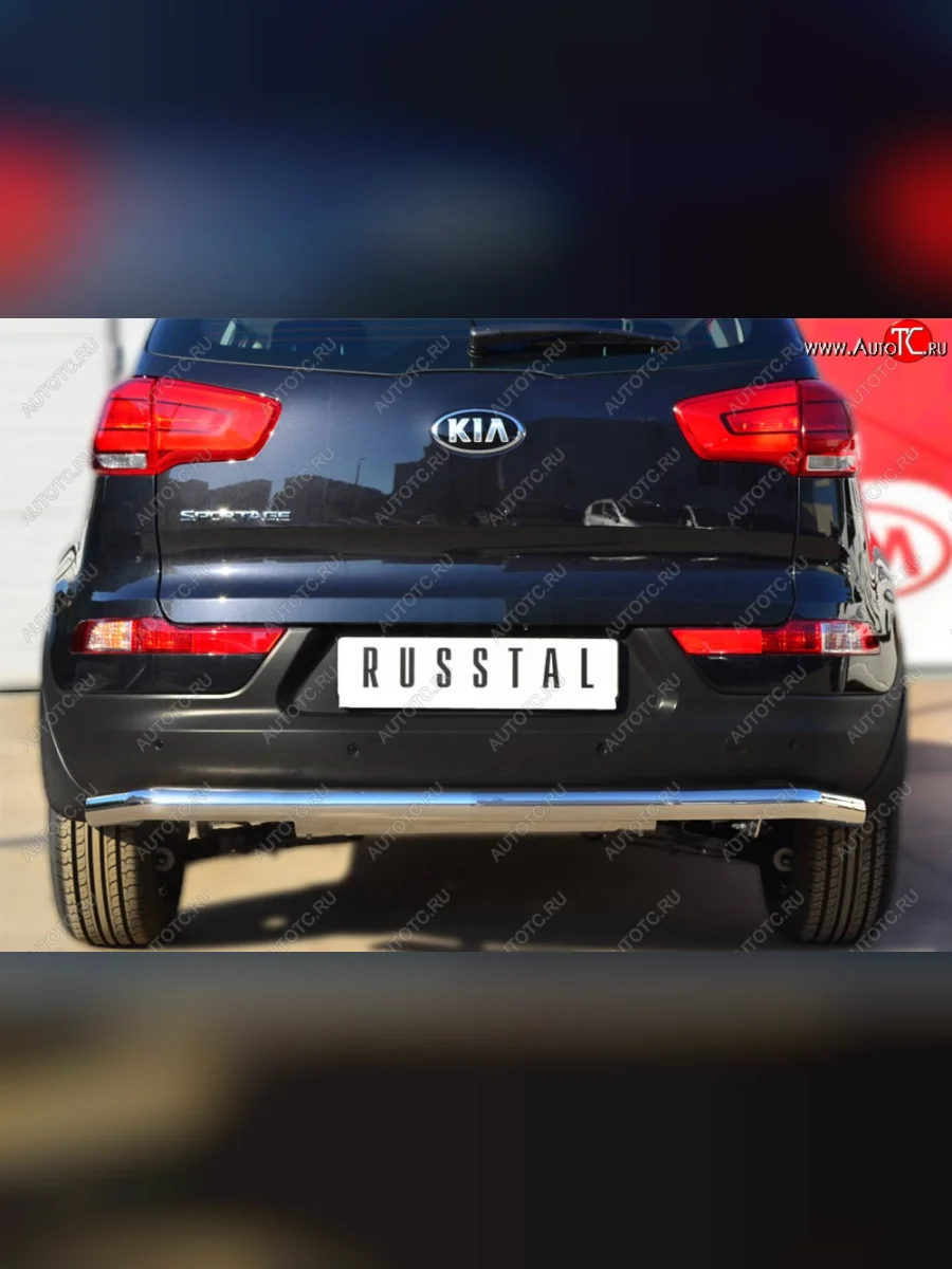 Защита заднего бампера (Ø63 мм, нержавейка) RUSSTAL  KIA Sportage (2010-2016) 3 SL  в Самаре Самарской области