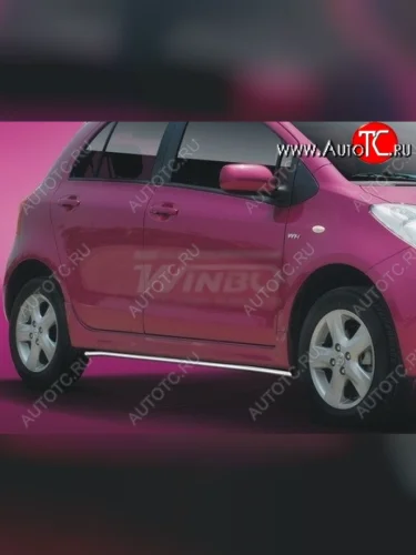 Защита кузовного порога WINBO (нержавейка) Toyota Yaris XP130 хэтчбэк 5 дв. дорестайлинг (2010-2014)