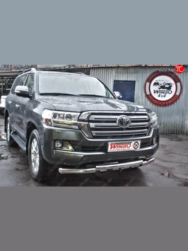Защита переднего бампера WINBO (Ø76 мм, нержавейка) Toyota Land Cruiser 200 2-ой рестайлинг (2015-2021)