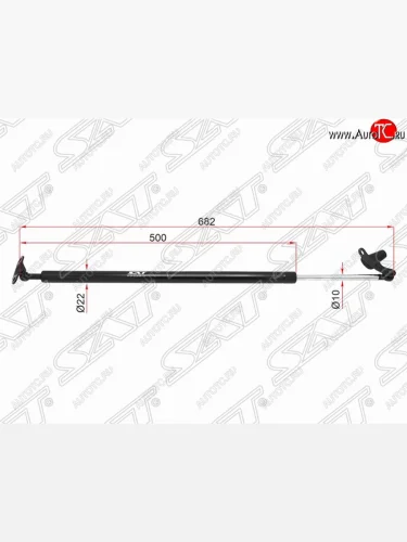 Левый упор крышки багажника (газовый) SAT Toyota Alphard H10 дорестайлинг (2002-2005)
