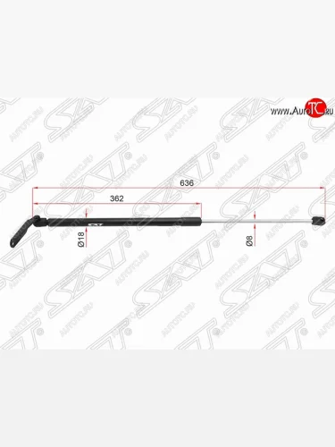 Левый упор крышки багажника (газовый) SAT Nissan Note 2 E12 дорестайлинг (2012-2016)