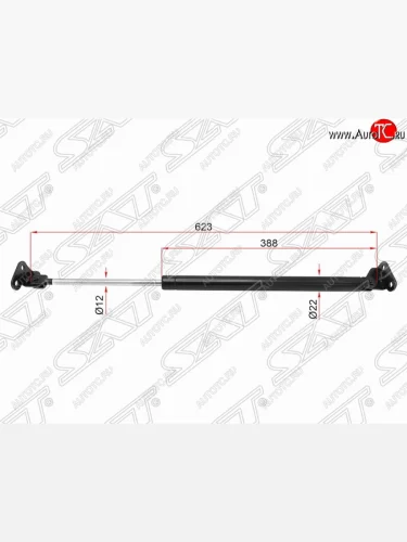 Левый упор крышки багажника (газовый) SAT Toyota Hilux Surf N180 5 дв. дорестайлинг (1995-1998)