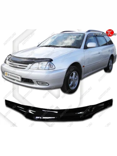 Дефлектор капота CA-Plastiс (Classic черный) Toyota Caldina  T210 (2000-2002) рестайлинг универсал