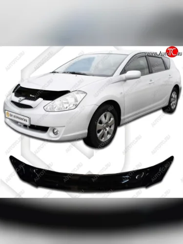 Дефлектор капота (Т241 Т246) CA-Plastiс (серия Classic черный) Toyota Caldina T240 универсал дорестайлинг (2002-2004)
