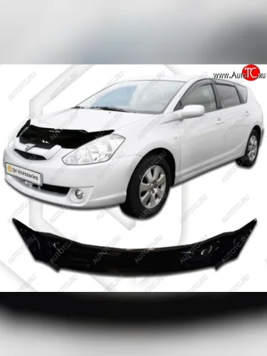 Дефлектор капота CA-Plastiс exclusive (серия Classic черный) Toyota Caldina T240 универсал дорестайлинг (2002-2004)