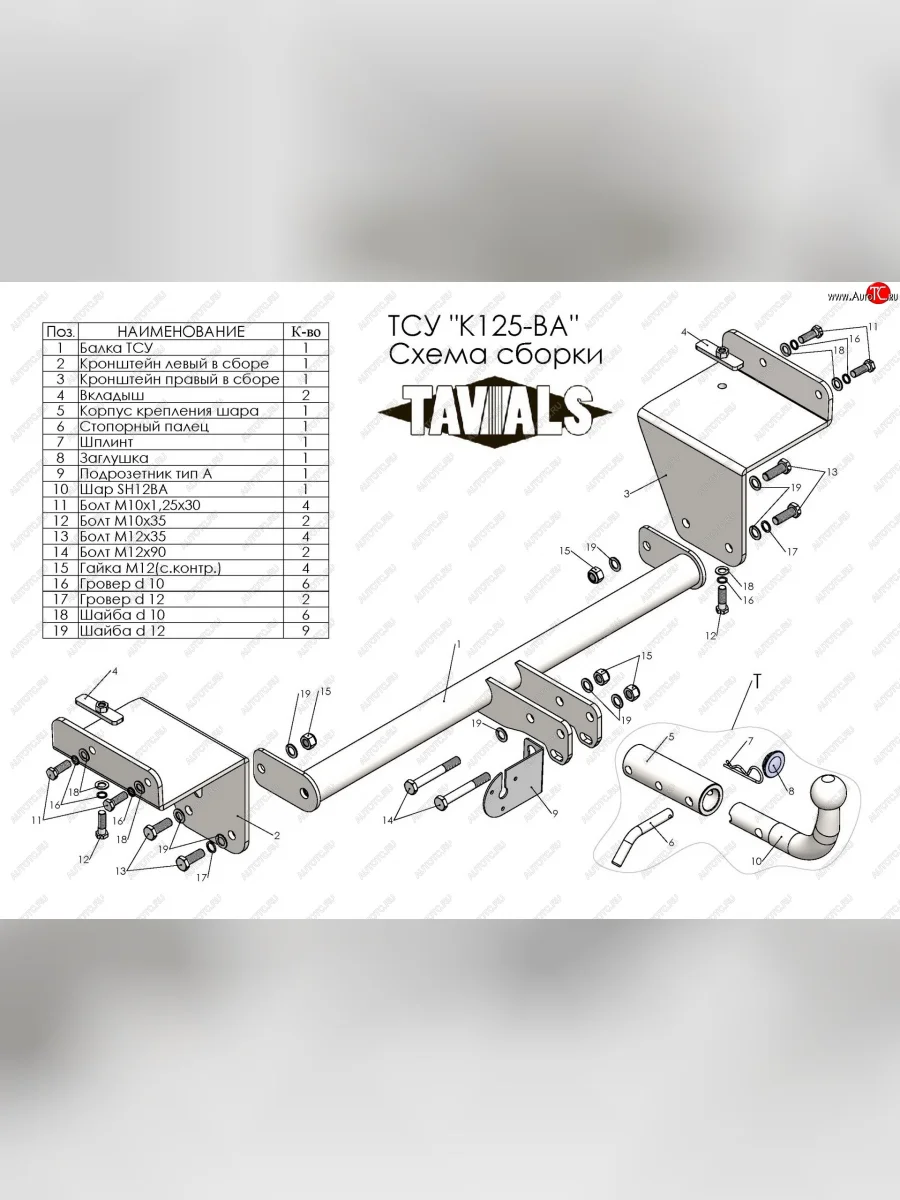 Фаркоп Лидер Плюс (съемный шар тип BA) KIA Ceed 3 CD универсал (2018-2025) (Без электропакета)  в Керчи Республика Крым