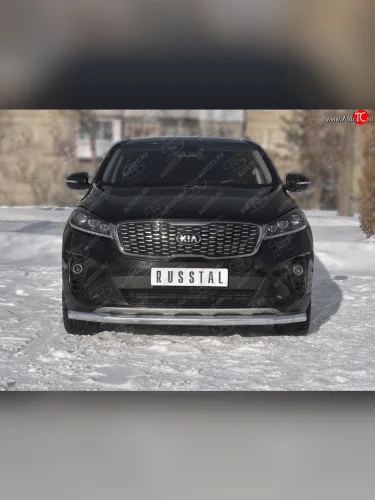 Защита переднего бампера (Ø63 мм, нержавейка) SLITKOFF KIA Sorento UM/Prime рестайлинг (2018-2020)