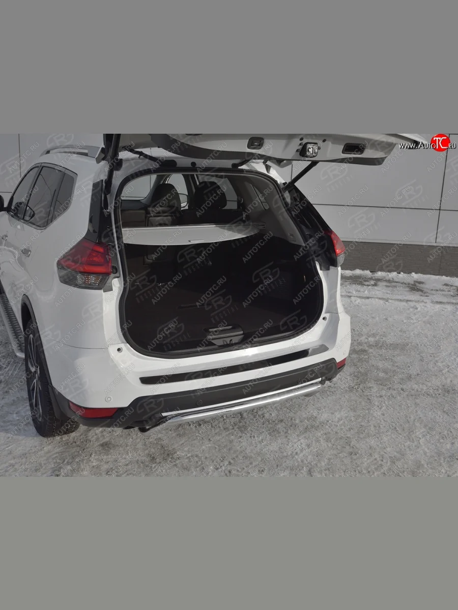 Защитная накладка заднего бампера Russtal Nissan X-trail 3 T32 рестайлинг (2017-2022) (Зеркальная поверхность)  в Воронеже Воронежской области