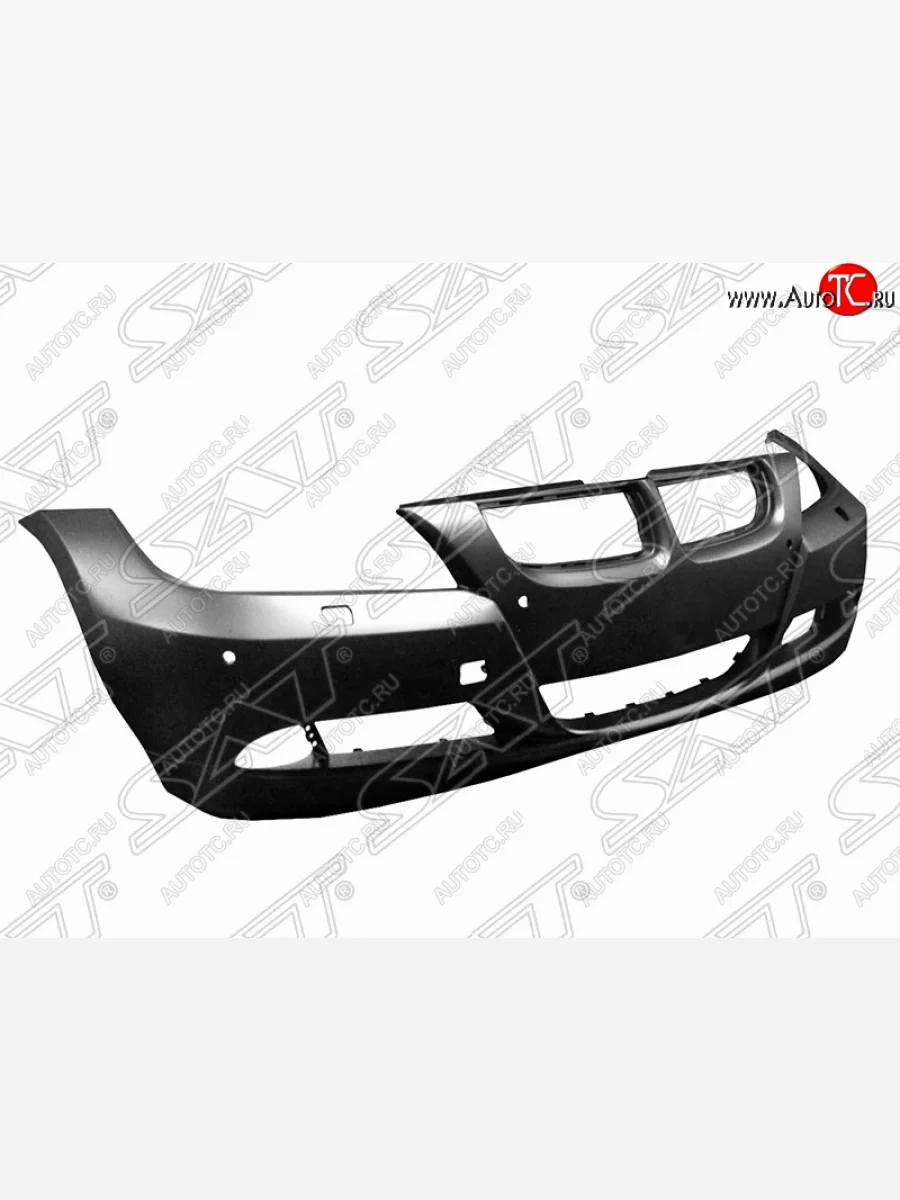 Передний бампер SAT (под омыватели и сонары, пр-во Тайвань) BMW 3 серия E90 седан дорестайлинг (2004-2008) (Неокрашенный)  в Керчи Республика Крым