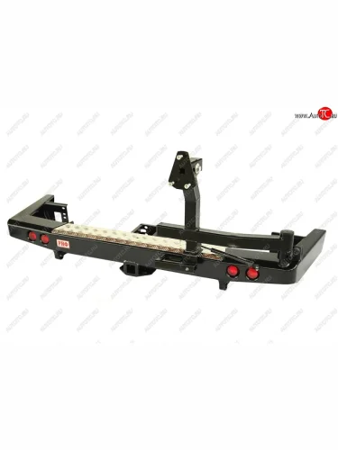 Бампер задний силовой (стандарт) РИФ (С квадратом под фаркоп, калиткой под запаску и фонарями) Уаз Патриот ( 3163 5-дв.,  3163 5 дв.) (2014-2025) 1-ый рестайлинг, 2-ой рестайлинг