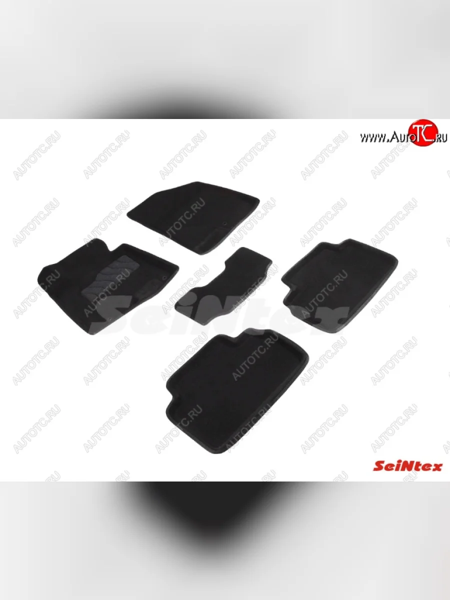 Комплект ворсовых 
 ковриков в салон Seintex (3D) Hyundai I30 2 GD дорестайлинг универсал (2011-2015) (Черный)  в Перми Пермском крае