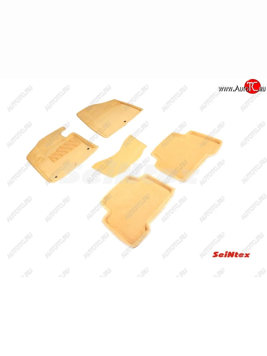 Комплект ковриков в салон Seintex (3D) Hyundai Santa Fe DM дорестайлинг (2012-2016) (Черный)  в Перми Пермском крае