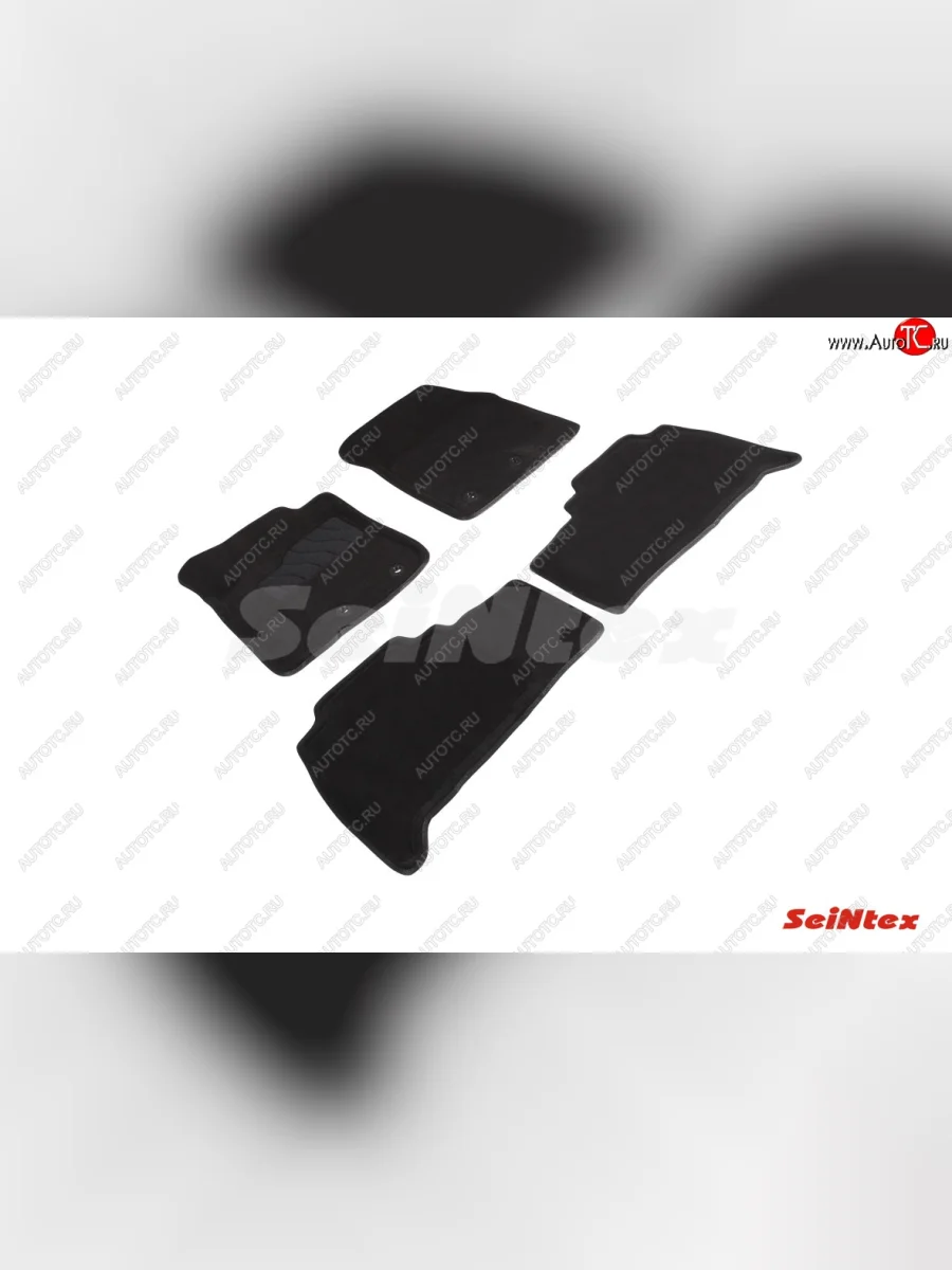 Комплект ворсовых ковриков в салон Seintex (3D) Toyota Land Cruiser 200 1-ый рестайлинг (2012-2015) (Черный)  в Самаре Самарской области
