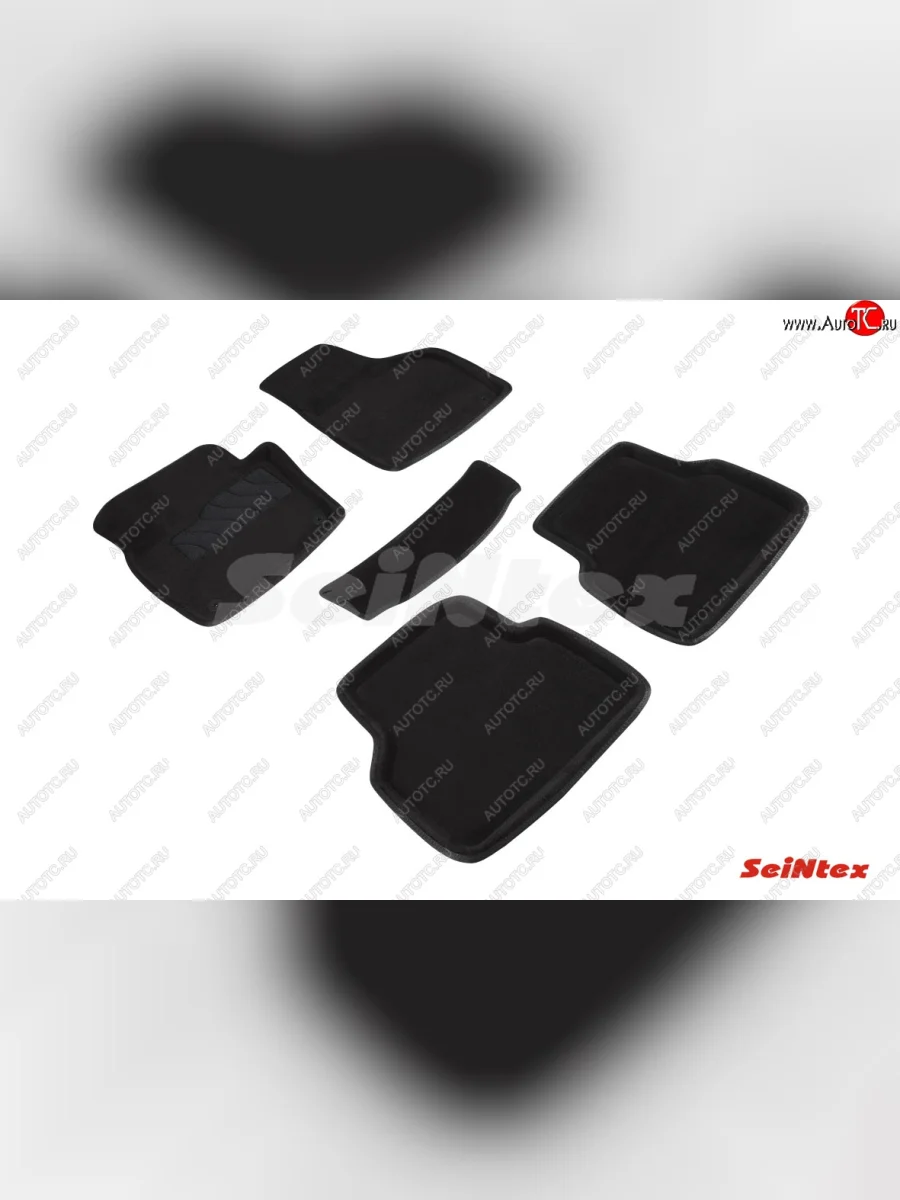 Комплект ворсовых ковриков в салон Seintex (3D) Volkswagen Tiguan NF рестайлинг (2011-2017) (Черный)  в Самаре Самарской области