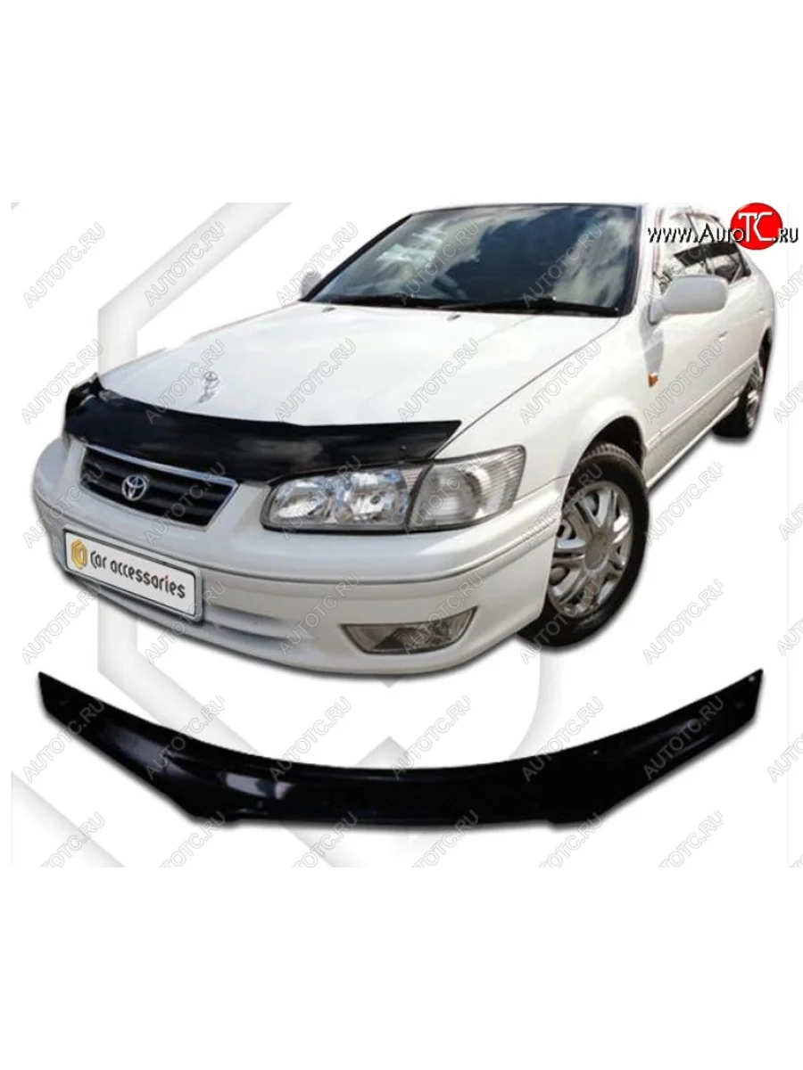 Дефлектор капота CA-Plastic Toyota Camry XV20 (1999-2001) (Classic черный, Без надписи)  в Самаре Самарской области
