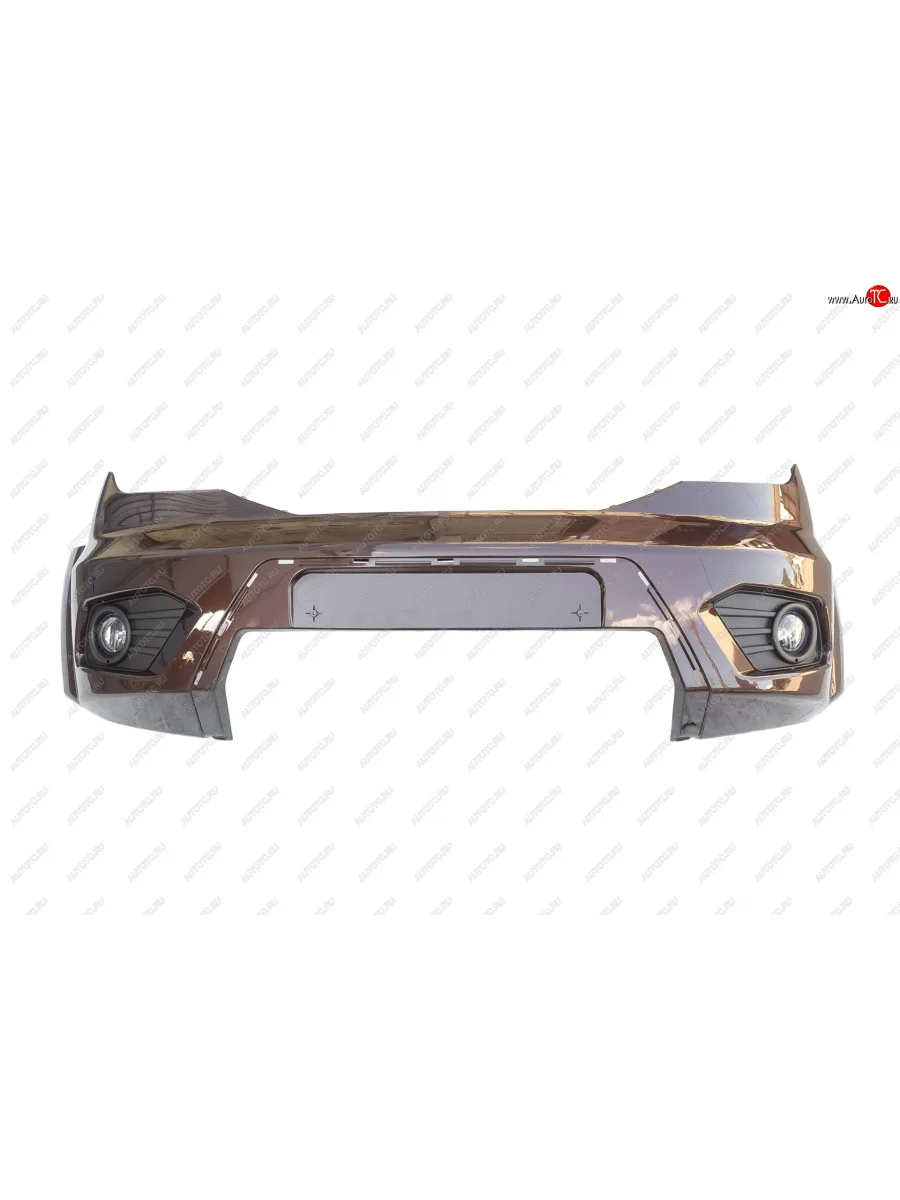 Передний бампер Пром-Деталь Уаз Патриот 23632 1 рестайлинг пикап (2014-2016) (Цвет: KAM (коричневый металлик), с противотуманными фарами)  с доставкой в г. Пермь