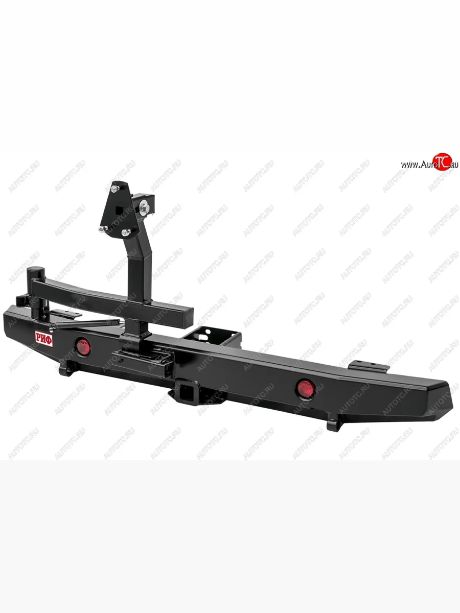 Бампер задний силовой РИФ (стандарт) Уаз 315195 Хантер (2003-2025) (С квадратом под фаркоп, калиткой и фонарями)  в Керчи Республика Крым