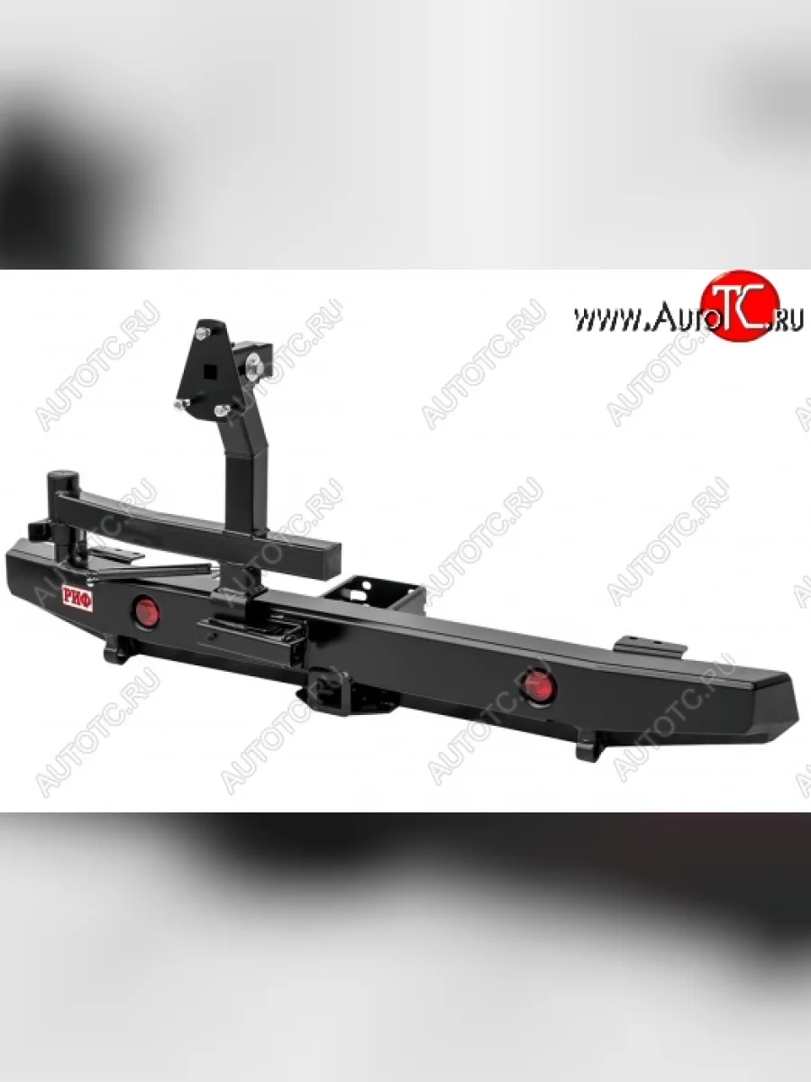 Бампер задний силовой (лифт 65 мм) РИФ Уаз 315195 Хантер (2003-2025) (С квадратом под фаркоп, калиткой, фонарями и подсветкой номера)  в Керчи Республика Крым