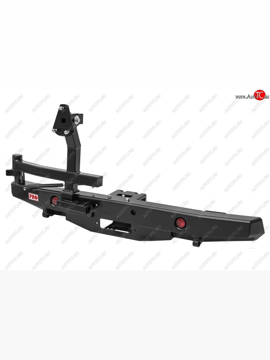 Бампер задний силовой (лифт 65 мм) РИФ Уаз 315195 Хантер (2003-2025) (С площадкой под лебедку, калиткой, фонарями и подсветкой номера)  в Керчи Республика Крым